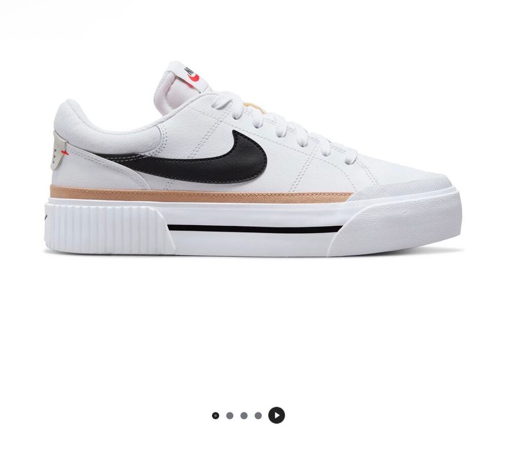 Nike Women Court Legacy Lift White Black Casual Platform Shoe sz 7.5